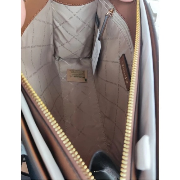 MICHAEL KORS BAG HANDBAG SATCHEL WITH CROSSBODY STRAP BROWN/GOLD SMALL SIZE - Picture 5 of 6